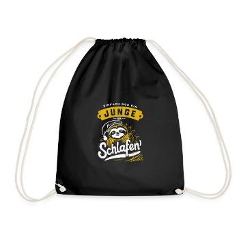 Junge liebt Faultiere Schlafshirt Geburtstag Idee - Turnbeutel - Schwarz - Vorne