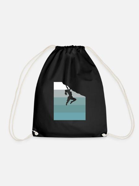 Retro Damen Klettern Fan Bouldern - Turnbeutel - Schwarz