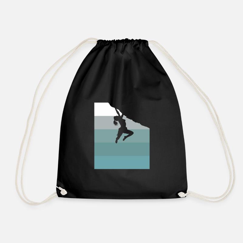 Retro Damen Klettern Fan Bouldern - Turnbeutel - Schwarz