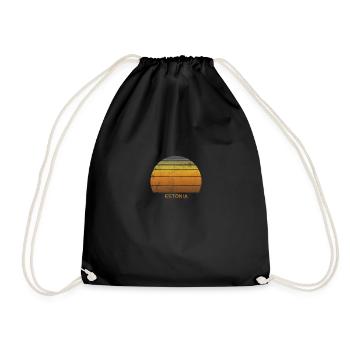 Rétro Estonie Coucher de soleil Vintage Native Vacances - Sac de sport léger - noir - Devant