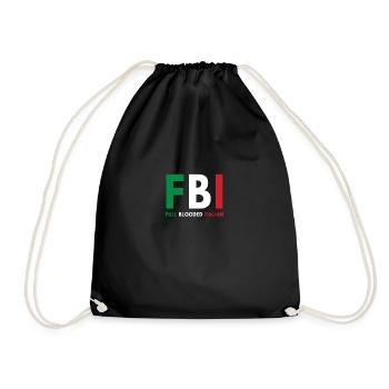 Full Blooded Italian FBI Funny Joke Ancestry - Drawstring Bag - black - Front