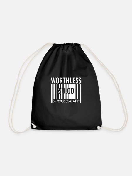 Worthless Punk Anti Capitalism - Drawstring Bag - black