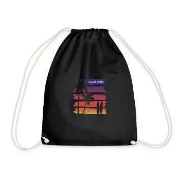 Coole St. Kitts Surfing Fan Beach Palme - Turnbeutel - Schwarz - Vorne