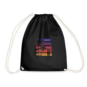 Coole Brasilien Surfing Fan Beach Palme - Turnbeutel - Schwarz - Vorne