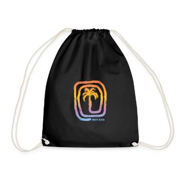 Cool Orient Beach Saint Martin Palm Tree Souvenir - Drawstring Bag - black - Front