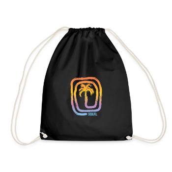 Cool Soquel California Palm Tree Souvenir Vacation - Drawstring Bag - black - Front