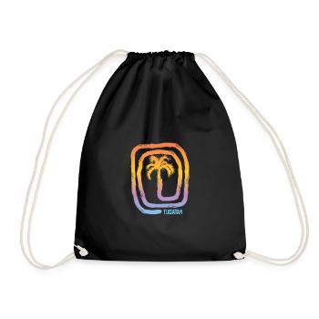Cool Yucatan Mexico Palm Tree Souvenir Vacation - Drawstring Bag - black - Front