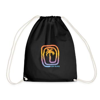 Cool Cook Islands Polynesia Palm Tree Souvenir - Drawstring Bag - black - Front