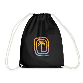 Cool Clearwater Florida Palm Tree Souvenir - Drawstring Bag - black - Front