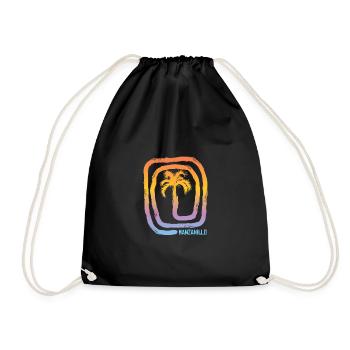 Cool Manzanillo Mexico Palm Tree Souvenir Vacation - Drawstring Bag - black - Front