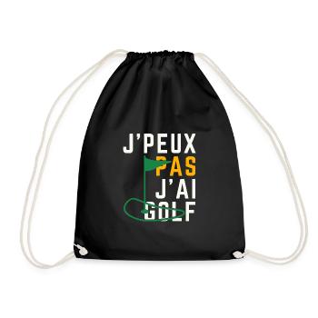 Ich kann nicht Golf haben - Turnbeutel - Schwarz - Vorne