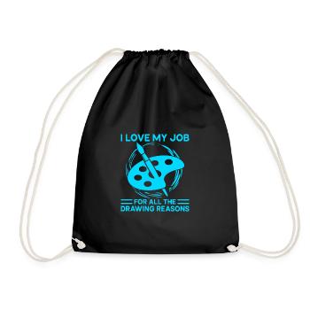 Artiste Peintre J’aime mon travail Idée cadeau d’art - Sac de sport léger - noir - Devant