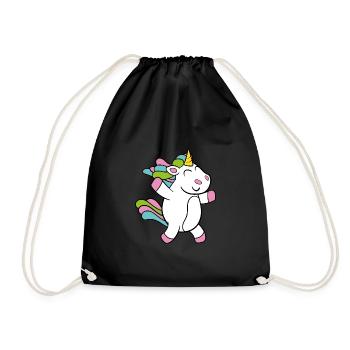Cute Funny Cool Unicorn Unicorns fable - Drawstring Bag - black - Front