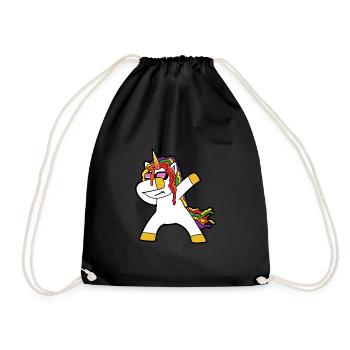 Cute Funny Cool Unicorn Unicorns fable - Drawstring Bag - black - Front