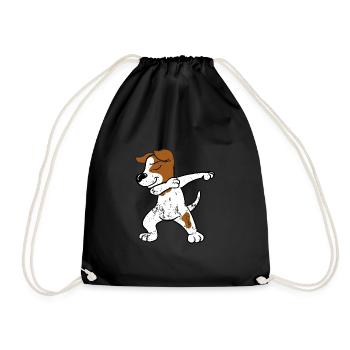 Retro Vintage Dabbing Dab Jack Russell Terrier - Drawstring Bag - black - Front