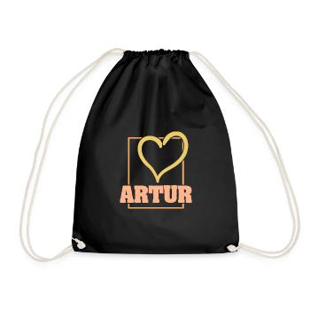 Artur als Herz - Turnbeutel - Schwarz - Vorne