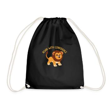 Motivation Kids Roar with confidence Positivity - Turnbeutel - Schwarz - Vorne
