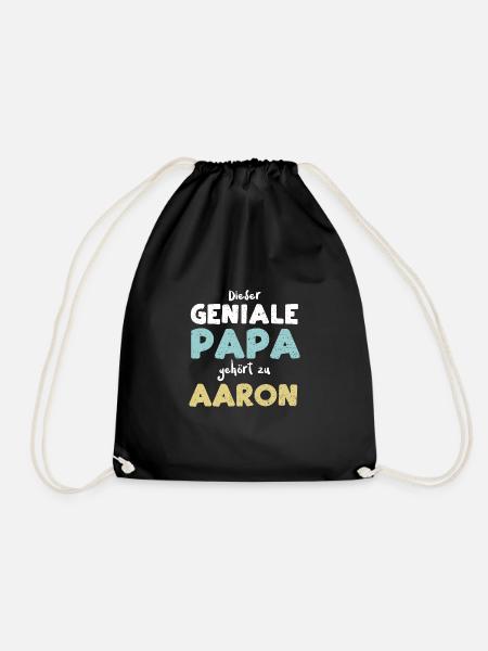 Dieser Geniale Papa Gehört Zu Aaron - Turnbeutel - Schwarz
