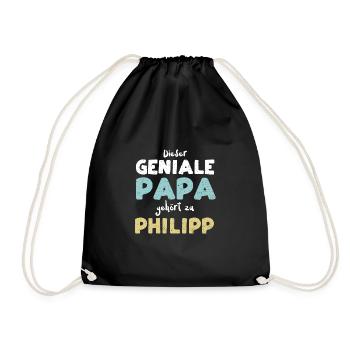 Dieser Geniale Papa Gehört Zu Ph... - Turnbeutel - Schwarz - Vorne