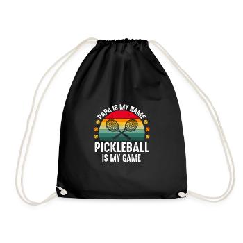 Pickleball Dad funny quote father pickleball Vin - Drawstring Bag - black - Front