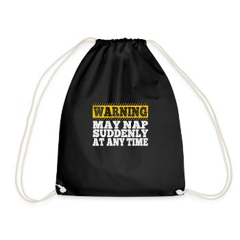 Papa Warning May Nap Suddenly At Any Time Funny - Drawstring Bag - black - Front
