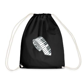 Piano Tie Piano Player Keyboard - Drawstring Bag - black - Front