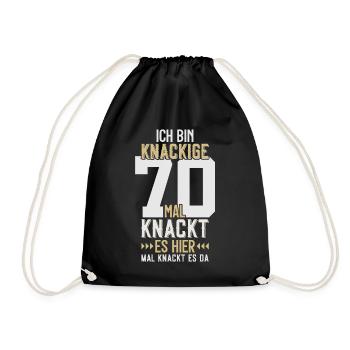 70. GEBURTSTAG 1956 KNACKIGE 70 - Turnbeutel - Schwarz - Vorne