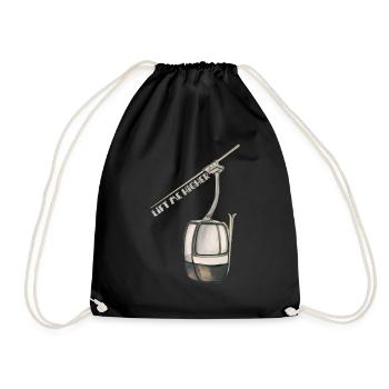 Lift me higher - vintage gondola - alpine skiing - Drawstring Bag - black - Front