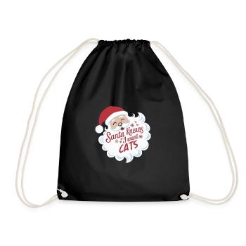 Le Père Noël sait que je veux des chats pour Noël - Sac de sport léger - noir - Devant