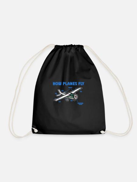 How Planes Fly Airplane Aviation RC Plane Pilot - Turnbeutel - Schwarz