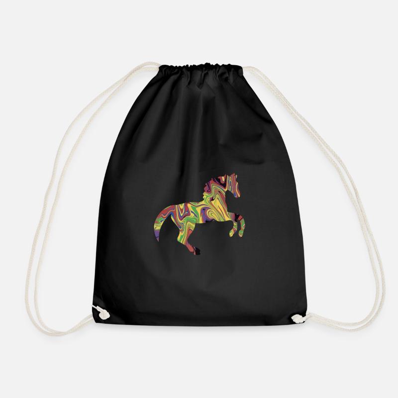 Cheval coloré - Sac de sport léger - noir