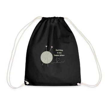 Tricoter est mon endroit heureux - Sac de sport léger - noir - Devant