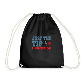 Darts Funny Just the Tip I Promise Darts Player - Drawstring Bag - black - Front