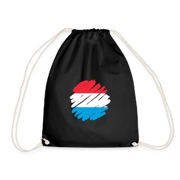 Luxembourg Flag Luxembourg flag Home - Drawstring Bag - black - Front