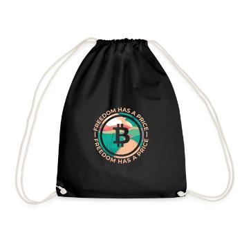 Freedom Has A Price Crypto Bitcoin Shirt Gift - Drawstring Bag - black - Front