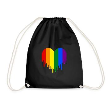 Dropping LGBT Gay Pride Heart Gay Pride - Drawstring Bag - black - Front