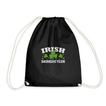 St Patrick's Day Funny Irish Drinking Team - Turnbeutel - Schwarz - Vorne