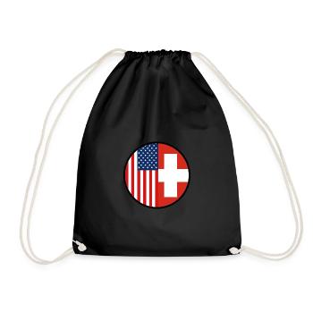 Suisse Usa Drapeau Nation Cadeau - Sac de sport léger - noir - Devant