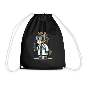 Cute Horse Scientist - Turnbeutel - Schwarz - Vorne