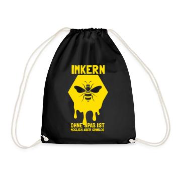 Hobbyimker Imker Bienen Flüsterer Imkern Honig - Turnbeutel - Schwarz - Vorne