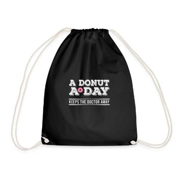 Donut A Day Funny Sugar Doctor Sweets - Turnbeutel - Schwarz - Vorne