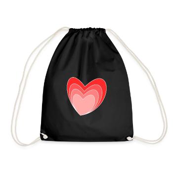 VALENTINSTAG. ICH LIEBE DICH. ICH LIEBE DICH. LIEBE. LIEBE - Turnbeutel - Schwarz - Vorne