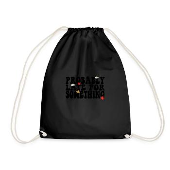 Sarscastic Probably Late for Something Retro - Drawstring Bag - black - Front