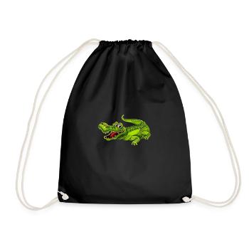 Crocodile drôle - Sac de sport léger - noir - Devant