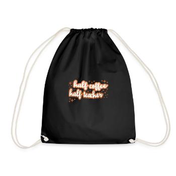 Vintage Half Coffee Half Teacher Drôle De Professeur - Sac de sport léger - noir - Devant