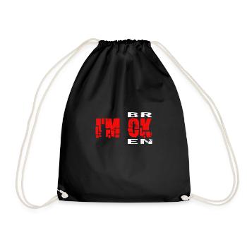 I’m Ok - Je suis brisé Maladie mentale invisible - Sac de sport léger - noir - Devant