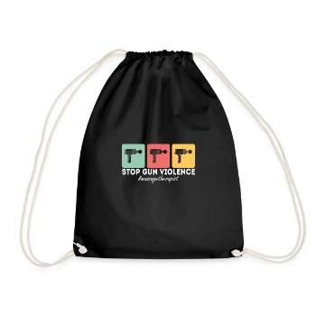 Massage Therapist Stop Gun Violence - Drawstring Bag - black - Front