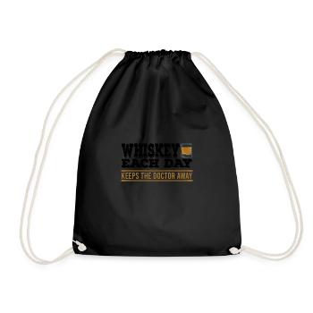 Whisky A Day Funny Drinking - Drawstring Bag - black - Front