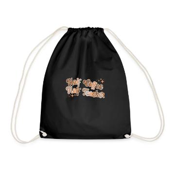 Vintage Half Coffee Half Teacher Drôle De Professeur - Sac de sport léger - noir - Devant