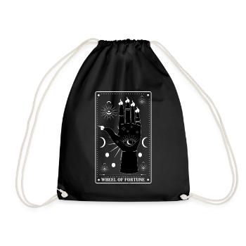 Gothic - Wheel of Fortune - Tarot Card Design - Turnbeutel - Schwarz - Vorne